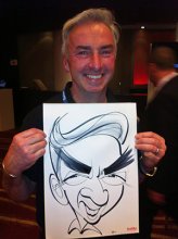 The images of good-natured attendees were captured by a caricature artist at the Riversand booth.